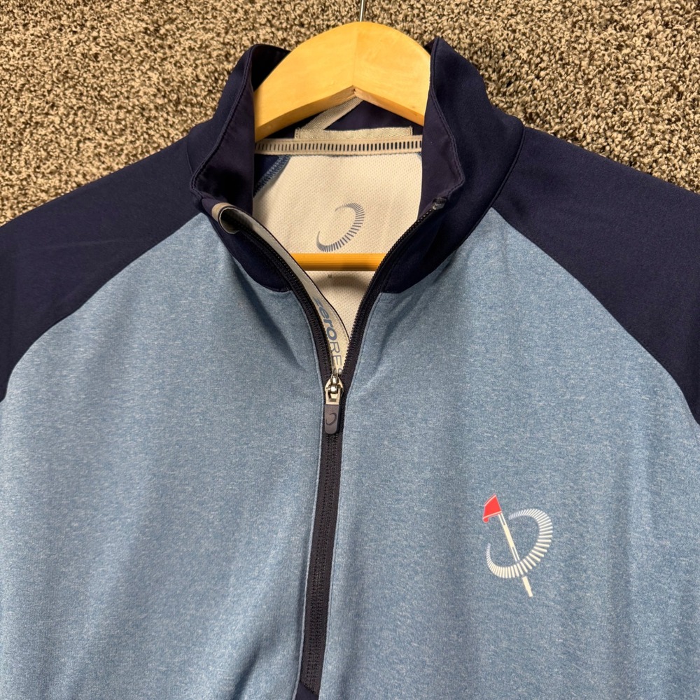 Zero Restriction Z425 1/4 Zip Pullover Mens M Blue Golf Performance Stretch
